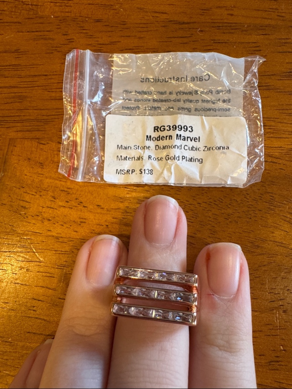 Bomb Party Modern Marvel Rose Gold Plated Cubic Zirconia Stackable Ring
